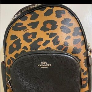 Coach Court Leopard Print Backpack